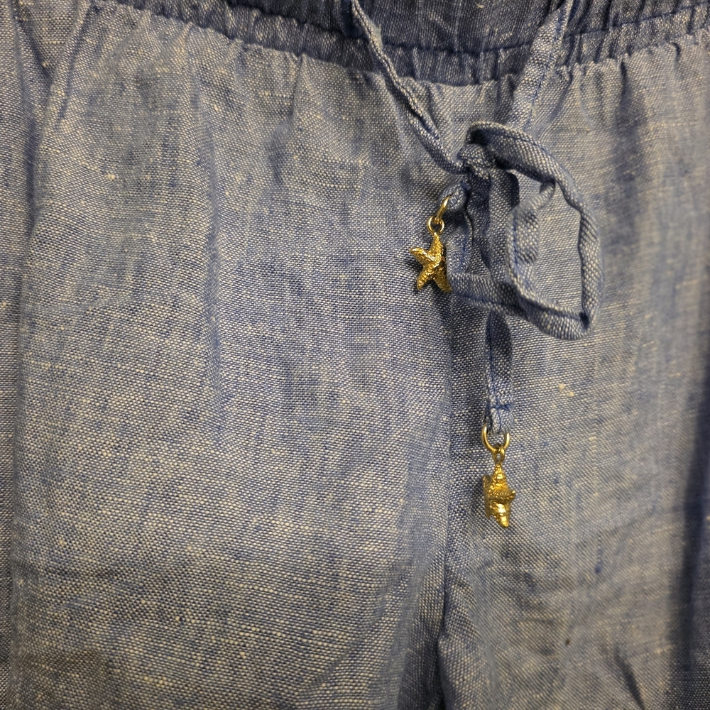 Lilly Pulitzer Blue Linen Shorts XL - Picture 3 of 4
